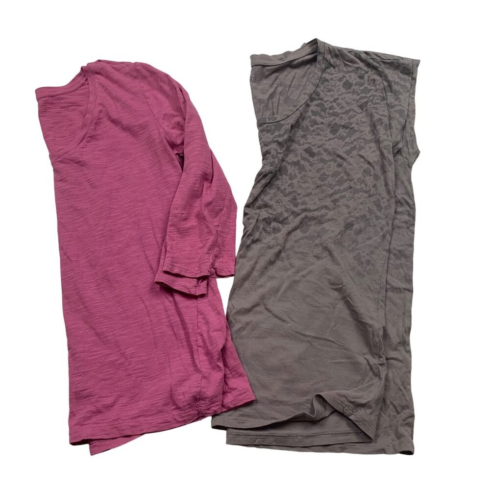 Ann Taylor Loft Womens Small Tops Lot of 2 Pink & Gray Cotton/Modal Blend Cotton